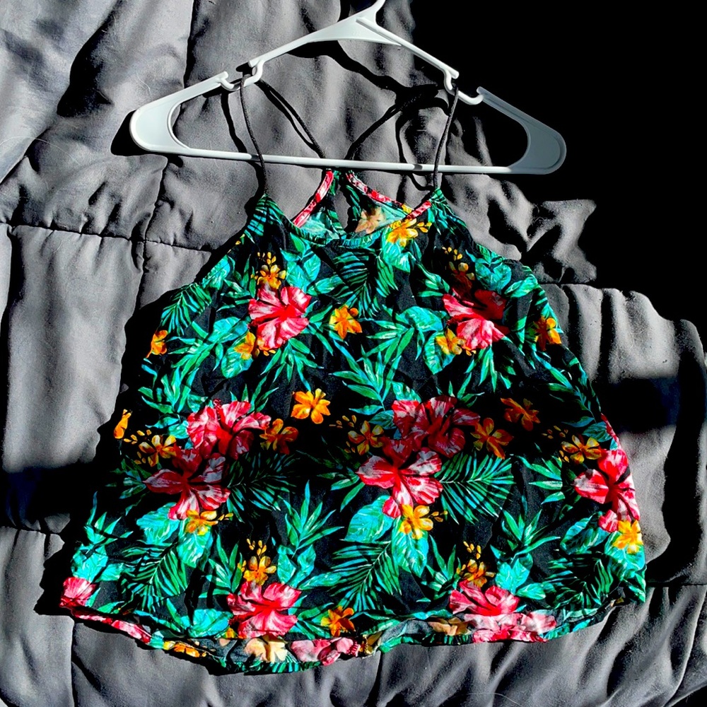 Tropical Print Halter Top